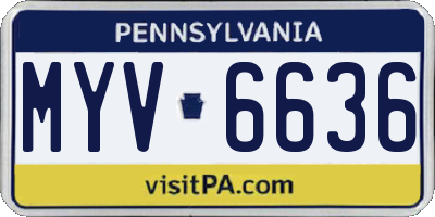 PA license plate MYV6636