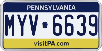 PA license plate MYV6639