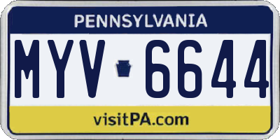 PA license plate MYV6644