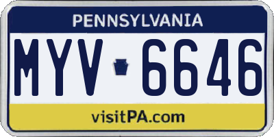 PA license plate MYV6646