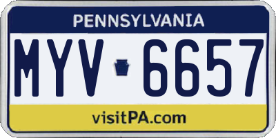 PA license plate MYV6657