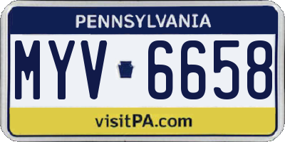 PA license plate MYV6658