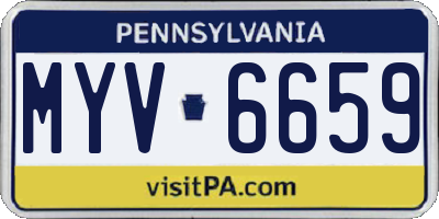 PA license plate MYV6659