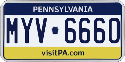 PA license plate MYV6660