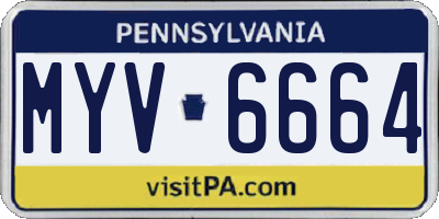 PA license plate MYV6664