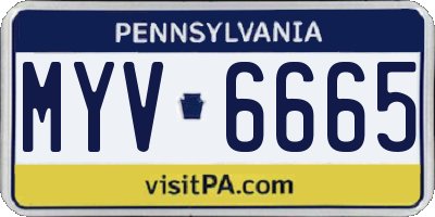 PA license plate MYV6665