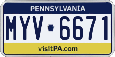 PA license plate MYV6671