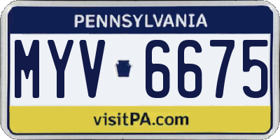 PA license plate MYV6675