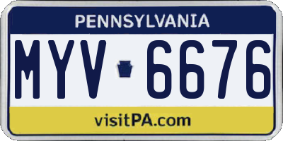 PA license plate MYV6676