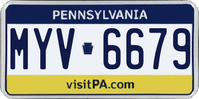 PA license plate MYV6679