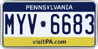 PA license plate MYV6683