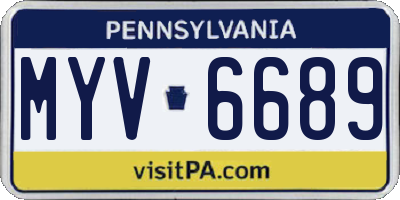 PA license plate MYV6689