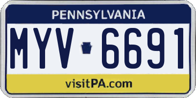 PA license plate MYV6691