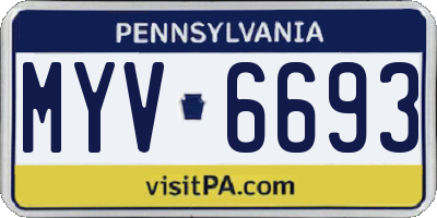 PA license plate MYV6693