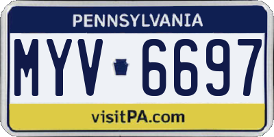 PA license plate MYV6697
