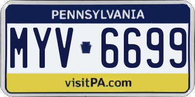 PA license plate MYV6699