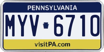 PA license plate MYV6710