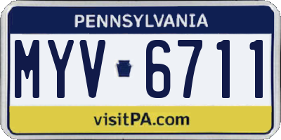 PA license plate MYV6711