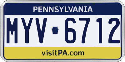 PA license plate MYV6712