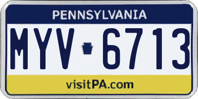PA license plate MYV6713