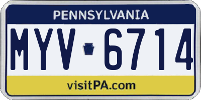 PA license plate MYV6714