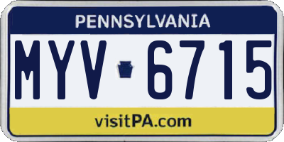 PA license plate MYV6715