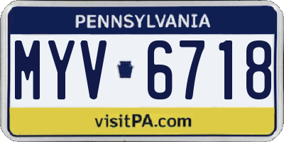 PA license plate MYV6718