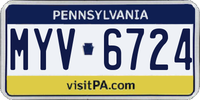PA license plate MYV6724