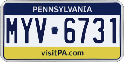 PA license plate MYV6731