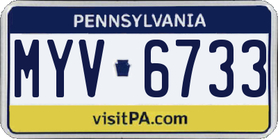 PA license plate MYV6733