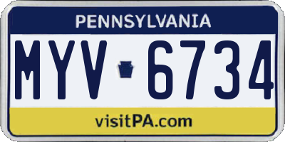 PA license plate MYV6734