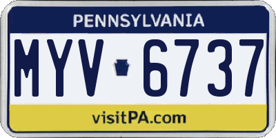 PA license plate MYV6737