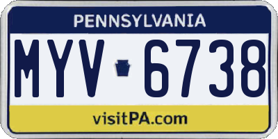PA license plate MYV6738