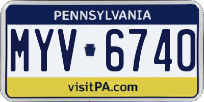 PA license plate MYV6740
