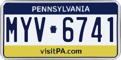 PA license plate MYV6741