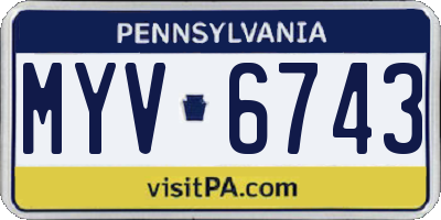 PA license plate MYV6743