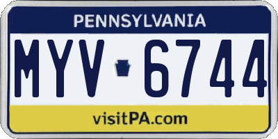 PA license plate MYV6744