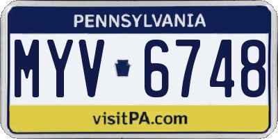 PA license plate MYV6748