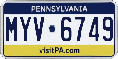 PA license plate MYV6749