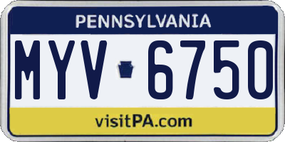 PA license plate MYV6750