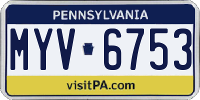 PA license plate MYV6753
