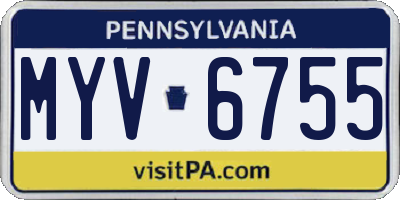 PA license plate MYV6755