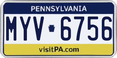 PA license plate MYV6756