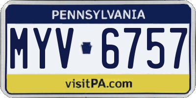 PA license plate MYV6757