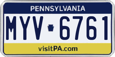 PA license plate MYV6761