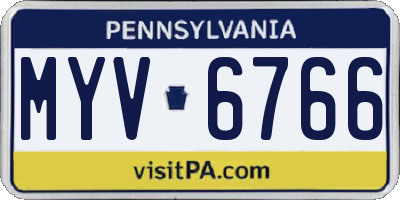 PA license plate MYV6766