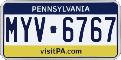 PA license plate MYV6767