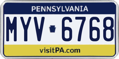 PA license plate MYV6768