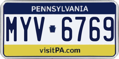 PA license plate MYV6769