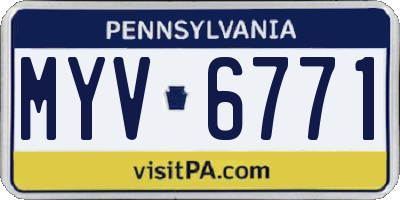 PA license plate MYV6771